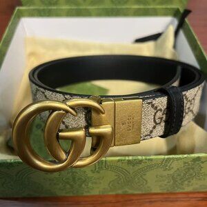 Gucci Double G Reversible Belt Sz 90cm